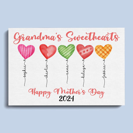 Posters, Prints, & Visual Artwork Personalized Mother's Day Grandkids - Custom Name Poster Canvas Print