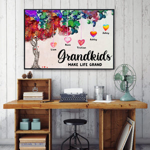 Posters, Prints, & Visual Artwork Personalized Mother's Day Grandkids Make Life Grand - Custom Name Poster Canvas Print