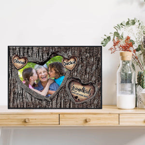 Posters, Prints, & Visual Artwork Personalized Mother's Day Grandma Heart - Custom Photo & Name Poster Canvas Print