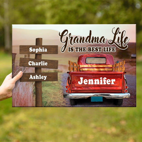 Posters, Prints, & Visual Artwork Personalized Mother's Day Grandma Life - Custom Name Poster Canvas Print