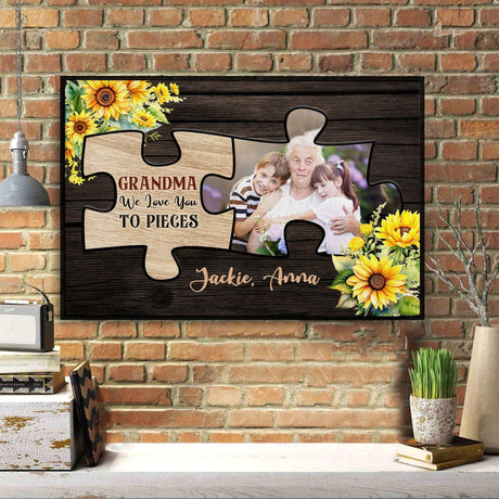 Posters, Prints, & Visual Artwork Personalized Mother's Day Grandma Puzzle - Custom Photo & Name Poster Canvas Print