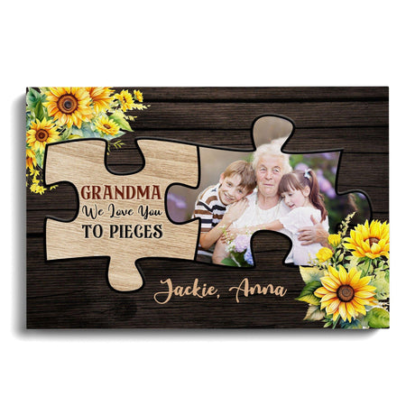 Posters, Prints, & Visual Artwork Personalized Mother's Day Grandma Puzzle - Custom Photo & Name Poster Canvas Print