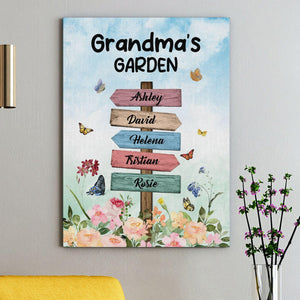 Posters, Prints, & Visual Artwork Personalized Mother's Day Grandma's Garden - Custom Name Poster Canvas Print