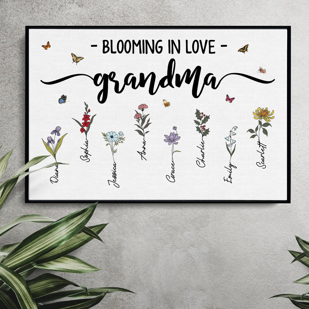 Posters, Prints, & Visual Artwork Personalized Mothers Day Grandma's Garden - Custom Name Poster Canvas Print