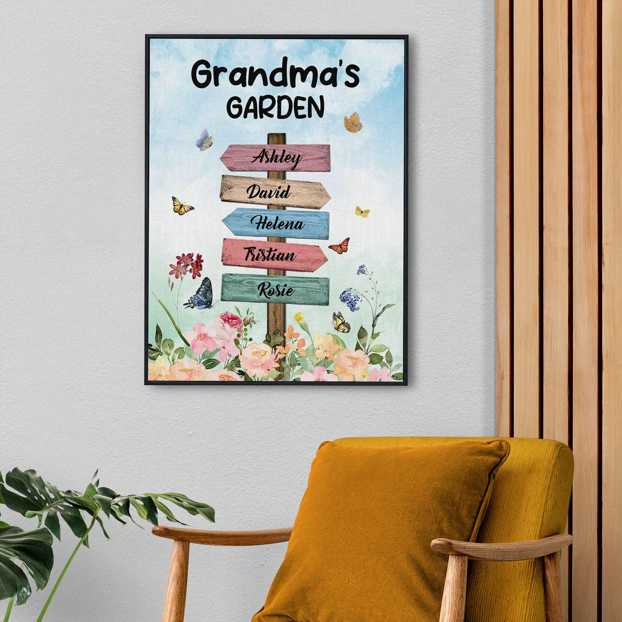 Posters, Prints, & Visual Artwork Personalized Mother's Day Grandma's Garden - Custom Name Poster Canvas Print