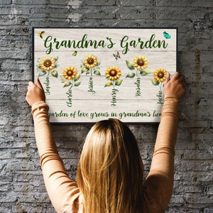 Posters, Prints, & Visual Artwork Personalized Mother's Day Grandma's Garden - Custom Photo & Name Poster Canvas Print