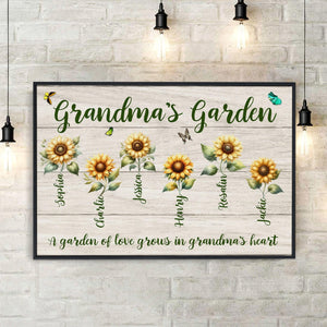 Posters, Prints, & Visual Artwork Personalized Mother's Day Grandma's Garden - Custom Photo & Name Poster Canvas Print