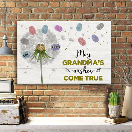 Posters, Prints, & Visual Artwork Personalized Mother's Day Grandma's Wishes - Custom Name Poster Canvas Print