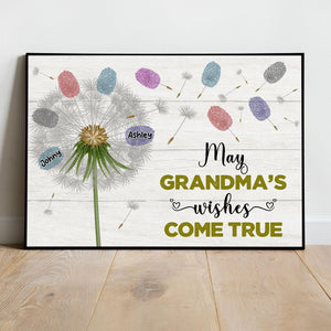 Posters, Prints, & Visual Artwork Personalized Mother's Day Grandma's Wishes - Custom Name Poster Canvas Print