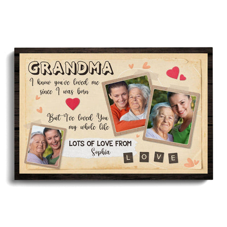 Posters, Prints, & Visual Artwork Personalized Mother's Day Love Grandma - Custom Photo & Name Poster Canvas Print