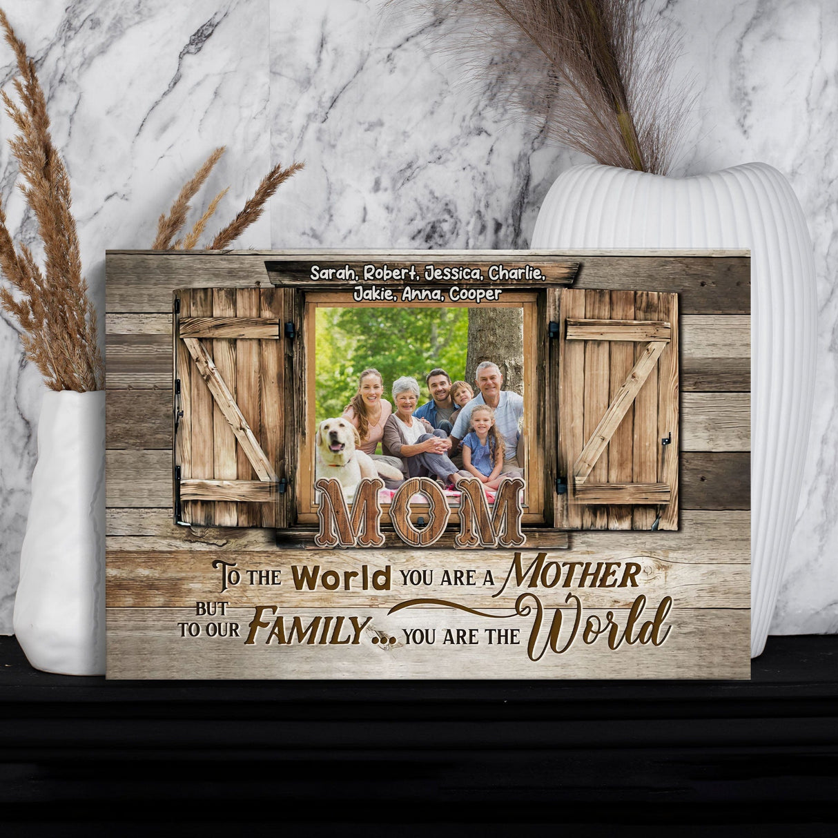 Posters, Prints, & Visual Artwork Personalized Mother's Day Mom Custom Photo - Custom Photo & Name Poster Canvas Print