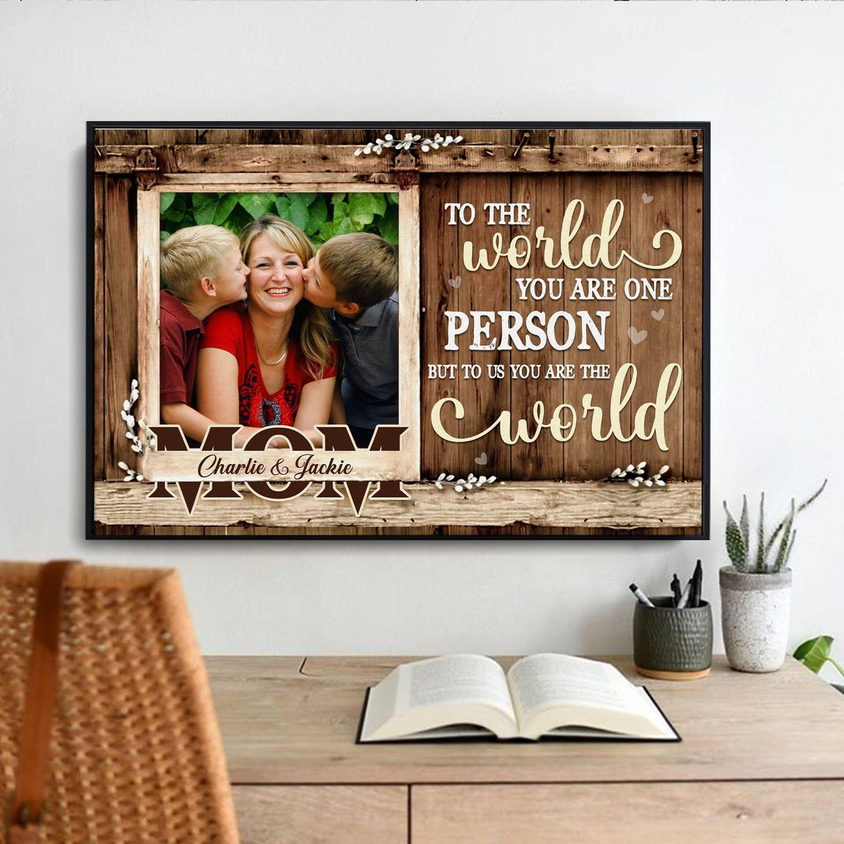 Posters, Prints, & Visual Artwork Personalized Mother's Day Mom Custom Photo - Custom Photo & Name Poster Canvas Print