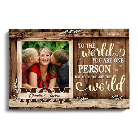 Posters, Prints, & Visual Artwork Personalized Mother's Day Mom Custom Photo - Custom Photo & Name Poster Canvas Print