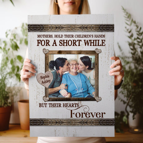 Posters, Prints, & Visual Artwork Personalized Mother's Day Mom Heart - Custom Photo & Name Poster Canvas Print