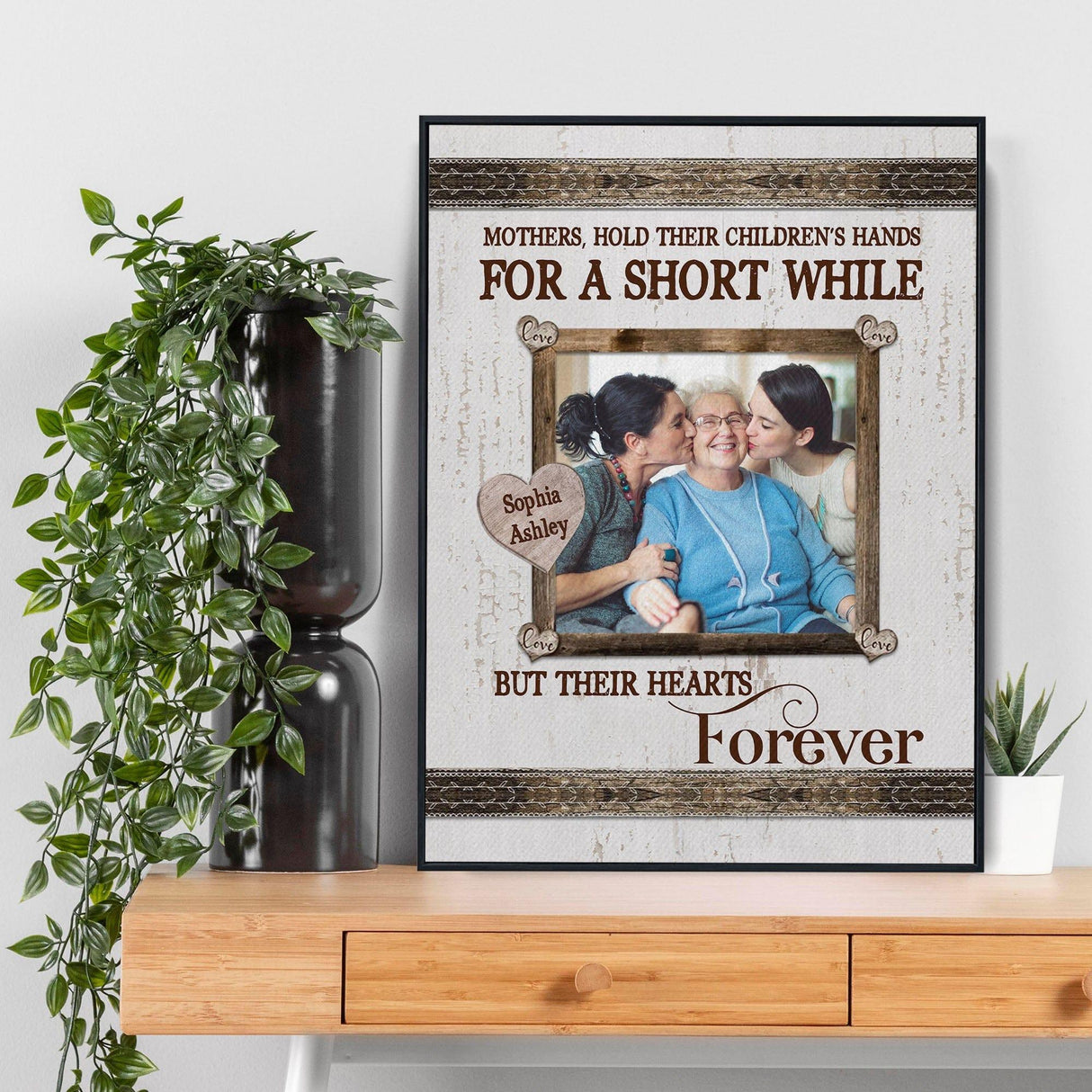 Posters, Prints, & Visual Artwork Personalized Mother's Day Mom Heart - Custom Photo & Name Poster Canvas Print