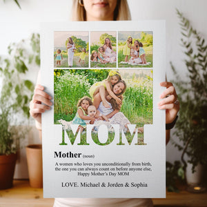 Posters, Prints, & Visual Artwork Personalized Mother's Day Mom Mother - Custom Photo & Name Poster Canvas Print