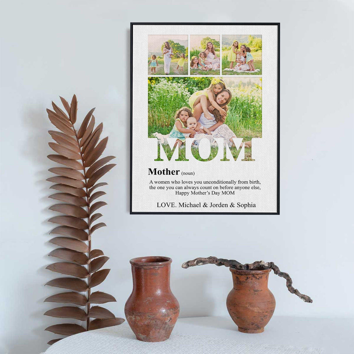 Posters, Prints, & Visual Artwork Personalized Mother's Day Mom Mother - Custom Photo & Name Poster Canvas Print