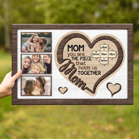 Posters, Prints, & Visual Artwork Personalized Mother's Day MOM Puzzle - Custom Photo & Name Poster Canvas Print