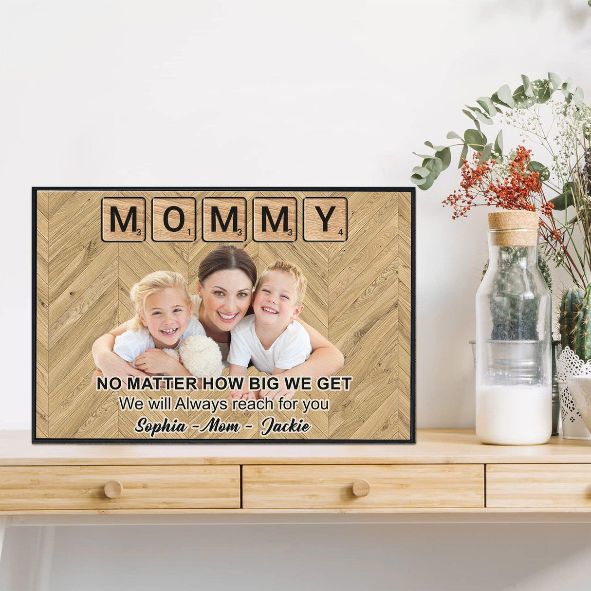 Posters, Prints, & Visual Artwork Personalized Mother's Day Mommy - Custom Photo & Name Poster Canvas Print