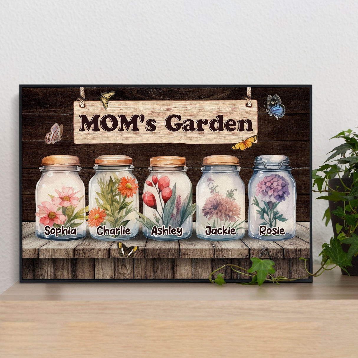 Posters, Prints, & Visual Artwork Personalized Mother's Day MOM's Garden - Custom Name Poster Canvas Print