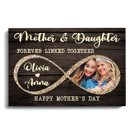 Posters, Prints, & Visual Artwork Personalized Mother's Day Mother & Daughter - Custom Photo & Name Poster Canvas Print