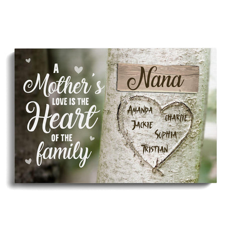 Posters, Prints, & Visual Artwork Personalized Mother's Day NANA Heart - Custom Name Poster Canvas Print