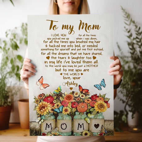 Posters, Prints, & Visual Artwork Personalized Mother's Day To My Mom - Custom Name Poster Canvas Print