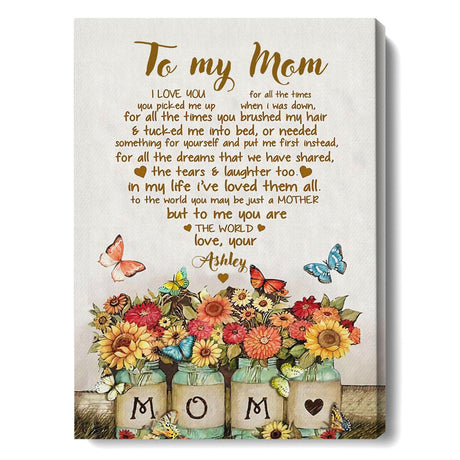 Posters, Prints, & Visual Artwork Personalized Mother's Day To My Mom - Custom Name Poster Canvas Print