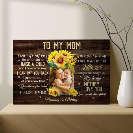 Posters, Prints, & Visual Artwork Personalized Mother's Day To My Mom - Custom Photo & Name Poster Canvas Print