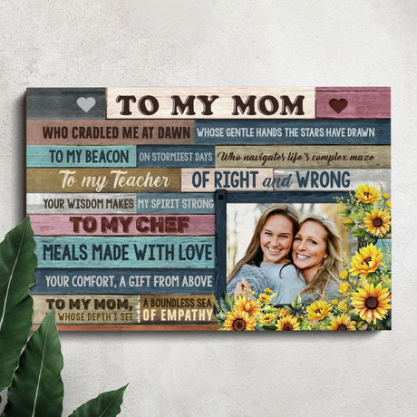 Posters, Prints, & Visual Artwork Personalized Mother's Day To My Mom - Custom Photo & Name Poster Canvas Print