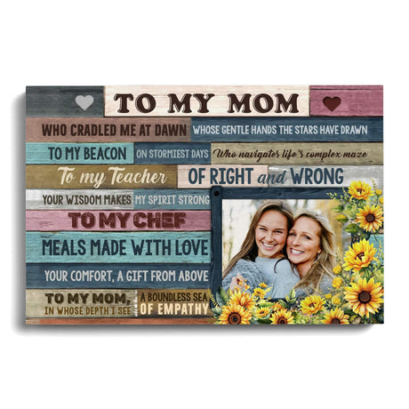 Posters, Prints, & Visual Artwork Personalized Mother's Day To My Mom - Custom Photo & Name Poster Canvas Print