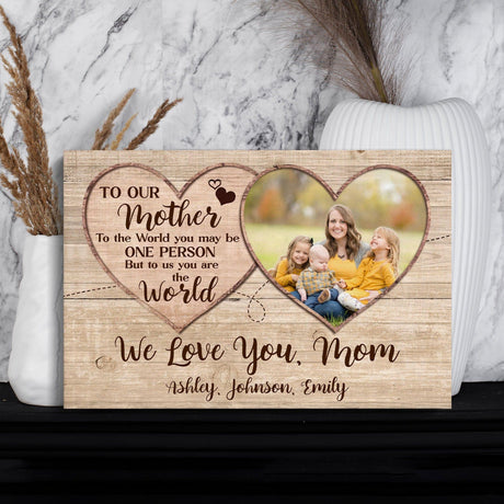 Posters, Prints, & Visual Artwork Personalized Mother's Day We Love You Mom - Custom Photo & Name Poster Canvas Print