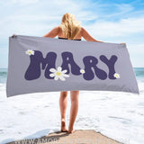 Towels Personalized Name Beach Towel, Kid Beach Towel for Girl Boy, Summer Gift Customized Name