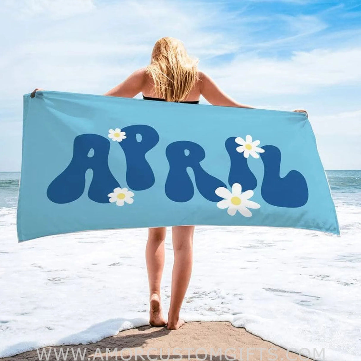 Towels Personalized Name Beach Towel, Kid Beach Towel for Girl Boy, Summer Gift Customized Name