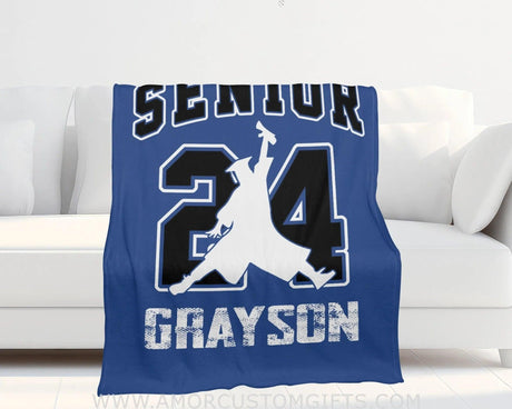 Blanket Personalized Name Girl Boy Blanket Class Of 2024 Sport Fleece Blankets, Graduation Gift