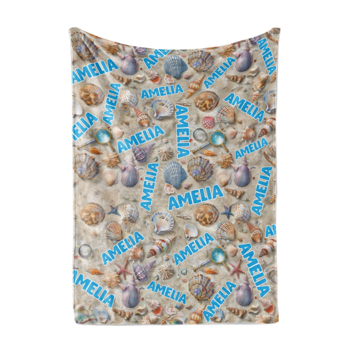 Personalized Name NC Seashell Collector’s Dream Blanket-Blankets-Amor Custom Gifts