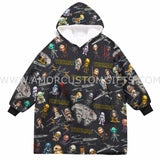 Personalized Name Scifi Saga Chibi Character Space Wars Halloween Snug Oversized Wearable Hoodie Blanket-Hoodie Blanket-Amor Custom Gifts