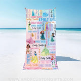 Towels Personalized Name Summer All Fairy Tale Princess Beach Towel