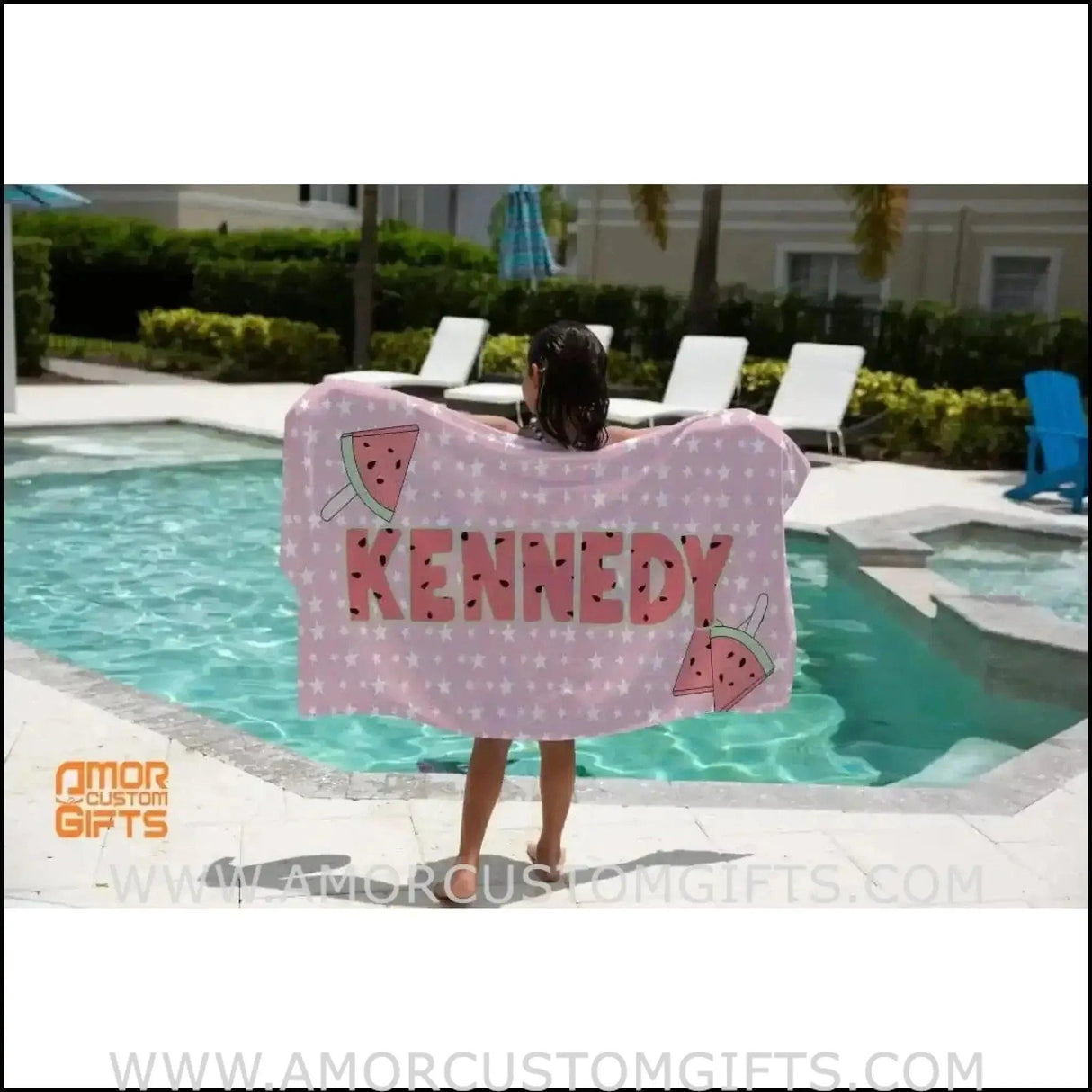 Towels Personalized Name Summer Watermelon On Beach Towel