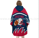 Personalized New England Football Snug Oversized Wearable Hoodie Blanket-Hoodie Blanket-Amor Custom Gifts