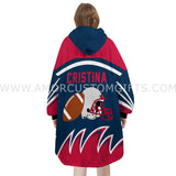 Personalized New England Football Snug Oversized Wearable Hoodie Blanket-Hoodie Blanket-Amor Custom Gifts