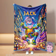 Blankets Personalized Ninja Boy Photo Blanket | Custom Face & Name Mutant Turtle Blue Bandana Blanket