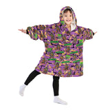 Personalized Ninja Pizza Halloween Snug Oversized Wearable Hoodie Blanket-Hoodie Blanket-Amor Custom Gifts