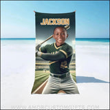 Towels Personalized MLB Oakland Baseball Boy Athletics Photo Beach Towel