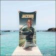 Towels Personalized MLB Oakland Baseball Boy Athletics Photo Beach Towel