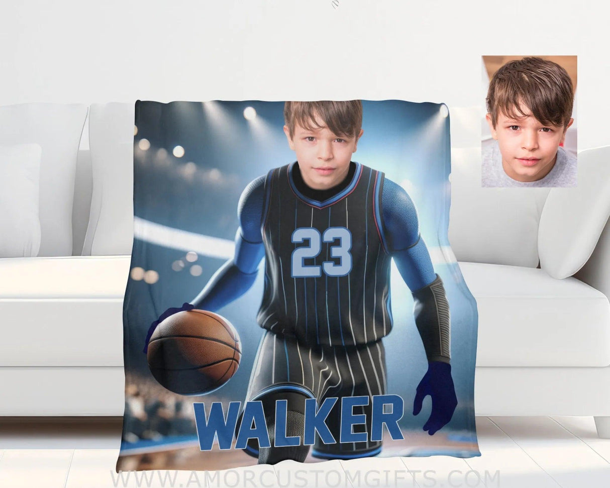 Personalized Nba Orlando Basketball Boy Magic Photo Blanket Blankets