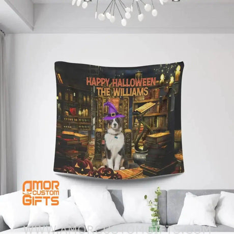 Blankets Personalized Pet Library Halloween Blanket | Custom Pet Body & Name Blanket