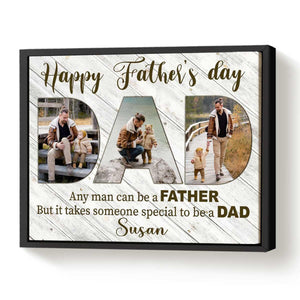 Personalized Photo Happy Father’s Day Poster Canvas - Amor Custom Gifts