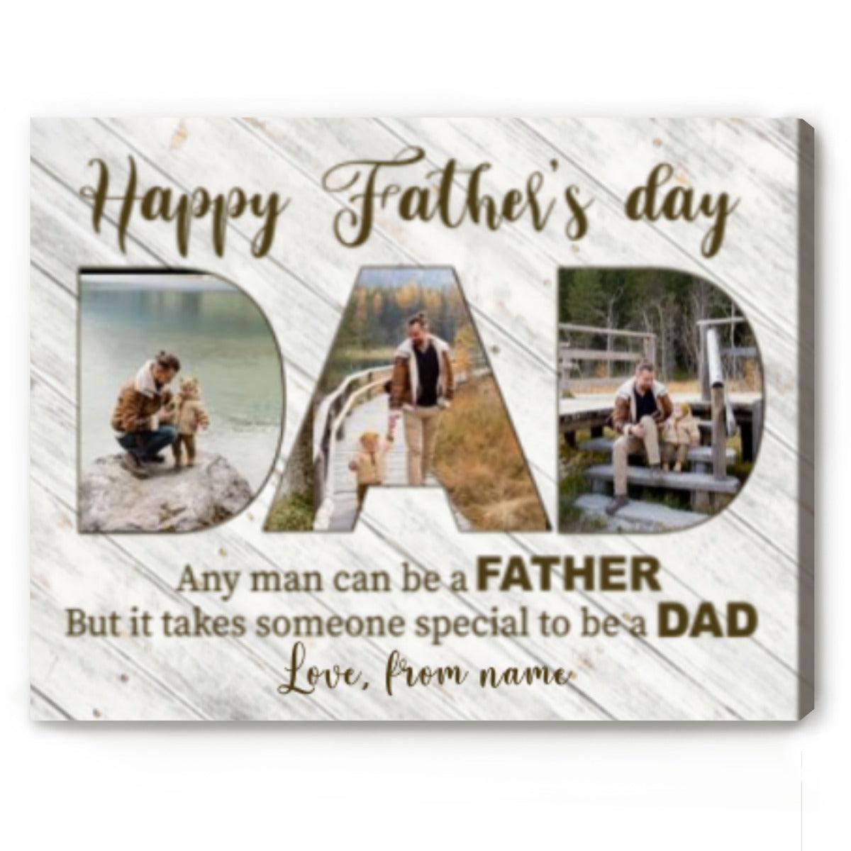 Personalized Photo Happy Father’s Day Poster Canvas - Amor Custom Gifts