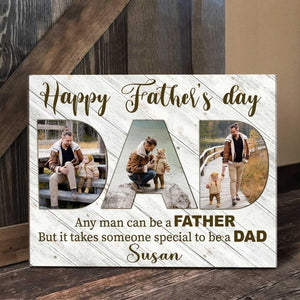 Personalized Photo Happy Father’s Day Poster Canvas - Amor Custom Gifts